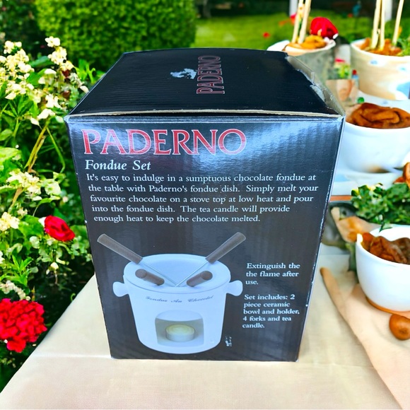 🆕 DEADSTOCK PADERNO Ceramic Fondue Set - Picture 2 of 4